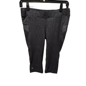 Athleta Women’s Capri Leggings – Black Patterned – Size Small